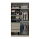 Ver imagem 4 de Guarda-Roupa Solteiro 2 Portas 100% MDF Marsala Bege/Panna