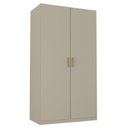 Ver imagem 2 de Guarda-Roupa Solteiro 2 Portas 100% MDF Marsala Bege/Panna