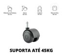 Ver imagem 3 de Kit C/05 Rodizio Semi Silicone Pu 55mm Preto
