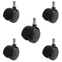 Ver imagem 1 de Kit C/05 Rodizio Semi Silicone Pu 55mm Preto