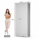 Ver imagem 3 de Armário Multiuso 2 Portas Escritório Lavanderia Sapateira Vassoura com Chave Branco