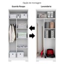 Ver imagem 5 de Armário Multiuso 2 Portas Escritório Lavanderia Sapateira Vassoura com Chave Branco