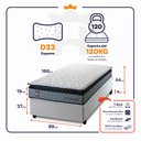 Ver imagem 2 de Conjunto Box Baú Solteiro Chicago Branco 88x188x64 Espuma D33