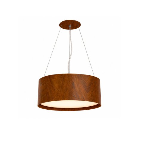 Lustre Pendente Madeira Redondo 35cm Mel