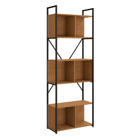 Estante 3 Nichos Industrial 202x72x33cm:canela/preto Fosco