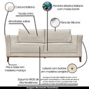 Ver imagem 3 de Sofá Decorativo 2 Lugares 170cm Pés em Madeira Tarantino Linho Off White Rústico - Gran Belo