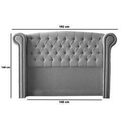 Cabeceira Cama Casal Box Estofada 138 cm Flórida Linho:Cinza Claro - 3