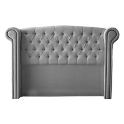 Cabeceira Cama Casal Box Estofada 138 cm Flórida Linho:Cinza Claro - 2