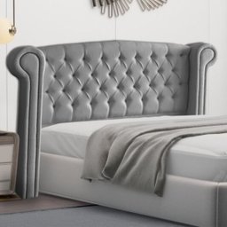 Cabeceira Cama Casal Box Estofada 138 cm Flórida Linho:Cinza Claro - 1