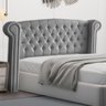Cabeceira Cama Casal Box Estofada 138 cm Flórida Linho:Cinza Claro - 1