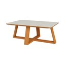 Ver imagem 2 de Mesa de Centro Sala de Estar 90cm x 60cm 100% MDF Dalla Costa Cor:Off White com Freijó