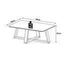 Ver imagem 3 de Mesa de Centro Sala de Estar 90cm x 60cm 100% MDF Dalla Costa Cor:Off White com Freijó