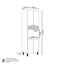 Ver imagem 2 de Torre Simples Mdf 2 Portas Solari Dobradiças Metálicas Pés em Plástico Jequitibá/gris Fosco G77 - Gr