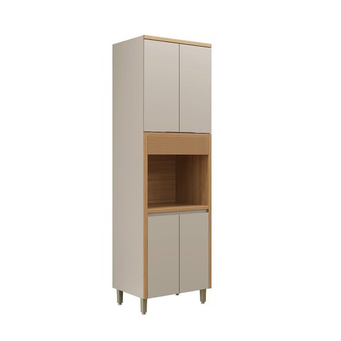 Torre Simples Mdf 2 Portas Solari Dobradiças Metálicas Pés em Plástico Jequitibá/gris Fosco G77 - Gr