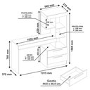 Ver mais imagens de Conjunto Para Escritório 2 Peças com Mesa e Armário 4 portas Preto Tx Notável Móveis