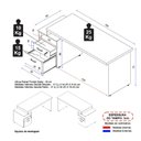 Ver imagem 4 de Escrivaninha Mesa de Escritório 172cm 2 Gavetas Flex Multimóveis CR25309