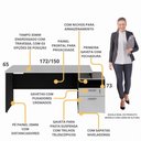 Ver imagem 3 de Escrivaninha Mesa de Escritório 172cm 2 Gavetas Flex Multimóveis CR25309