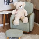 Ver mais imagens de Poltrona Amamentação Organica - Organite com Puff Canoa Boucle Verde Sálvia - Larbelle Móveis