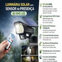 Ver imagem 4 de Refletor Solar 63 Leds Sensor de Presença Controle Remoto Parede Arandela Jardim Automático