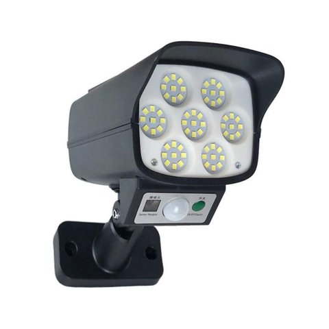 Refletor Solar 63 Leds Sensor de Presença Controle Remoto Parede Arandela Jardim Automático
