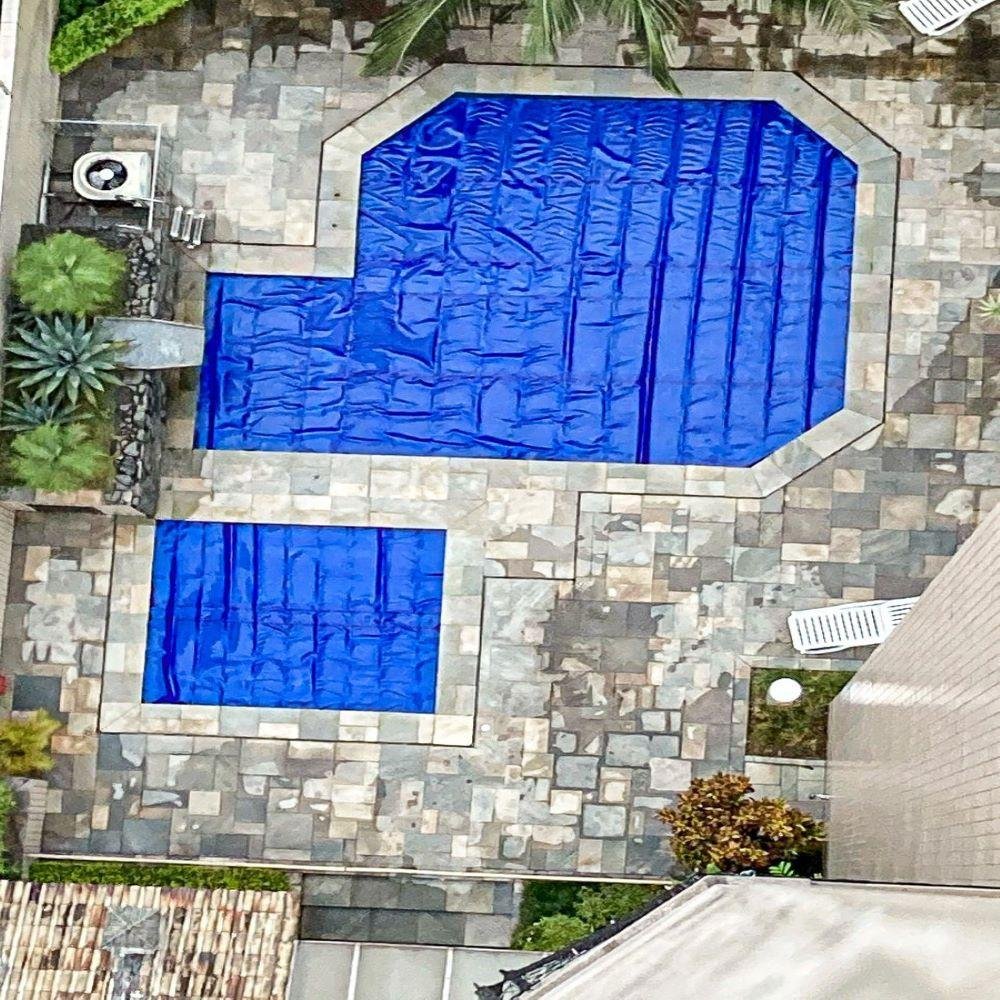 Capa Térmica Piscina 7x4 300 Micras Proteção Uv bLACK/BLUE - 3