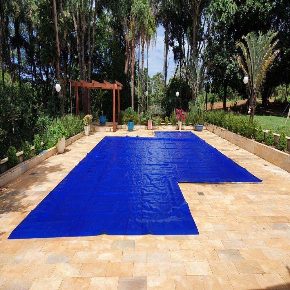 Capa Térmica Piscina 7x4 300 Micras Proteção Uv bLACK/BLUE - 6