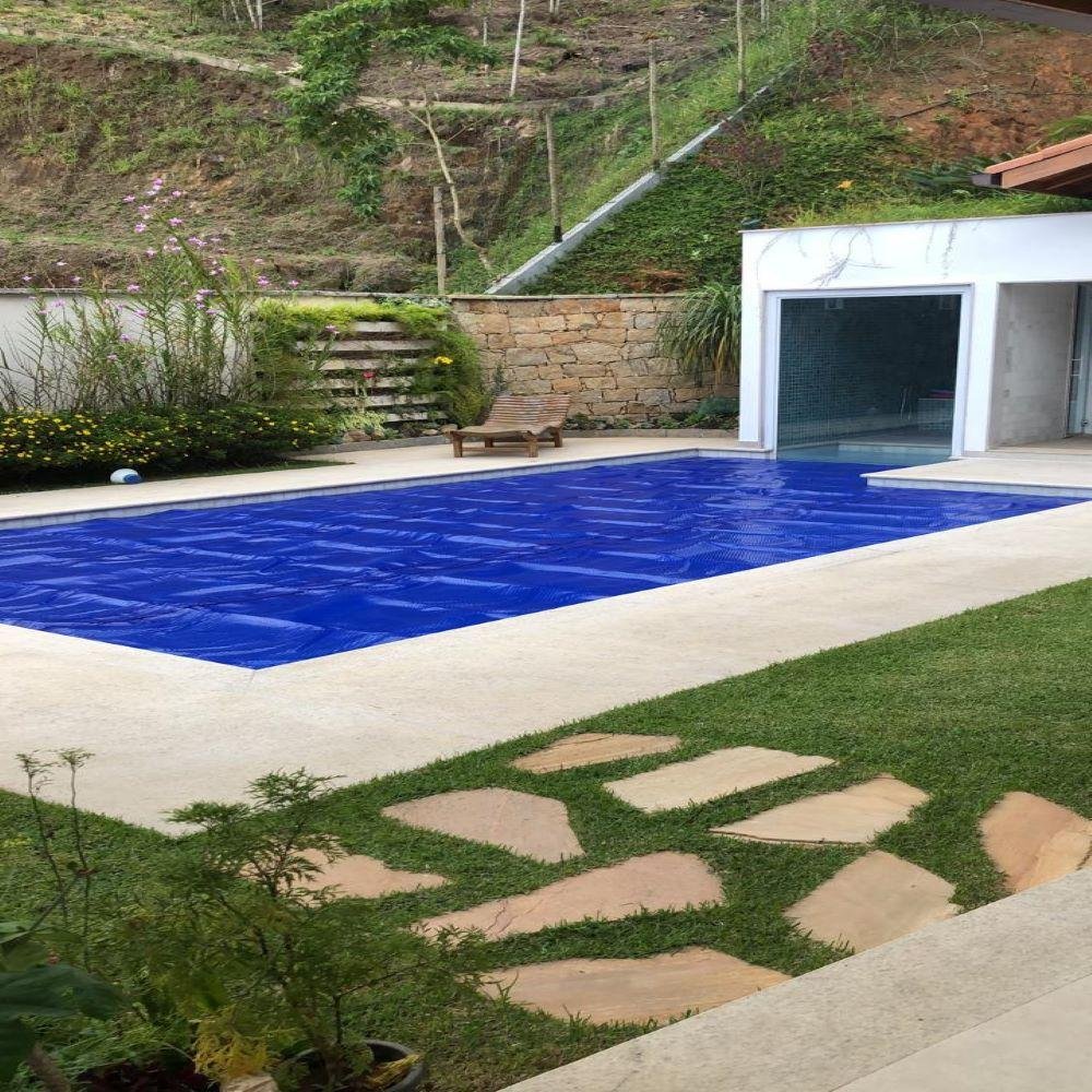 Capa Térmica Piscina 7x4 300 Micras Proteção Uv bLACK/BLUE - 7