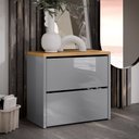 Ver imagem 3 de Sapateira Banco Organizadora 2 Portas Basculantes Hall de Entrada Closet Mel - Cinza com Freijó