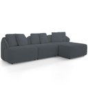 Ver imagem 2 de Sofá 3 Lugares com Chaise Direito Sala Living 248cm Arlo F04 Bouclê Grafite - Lyam Decor