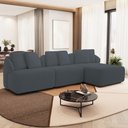 Ver imagem 1 de Sofá 3 Lugares com Chaise Direito Sala Living 248cm Arlo F04 Bouclê Grafite - Lyam Decor