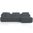 Ver imagem 3 de Sofá 3 Lugares com Chaise Direito Sala Living 248cm Arlo F04 Bouclê Grafite - Lyam Decor