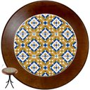 Ver imagem 3 de Cj Mesa Madeira Azulejo 60cm - Bistrô Fixa 78cm + 4 Cadeiras 43 - Natural - Anos Dourados
