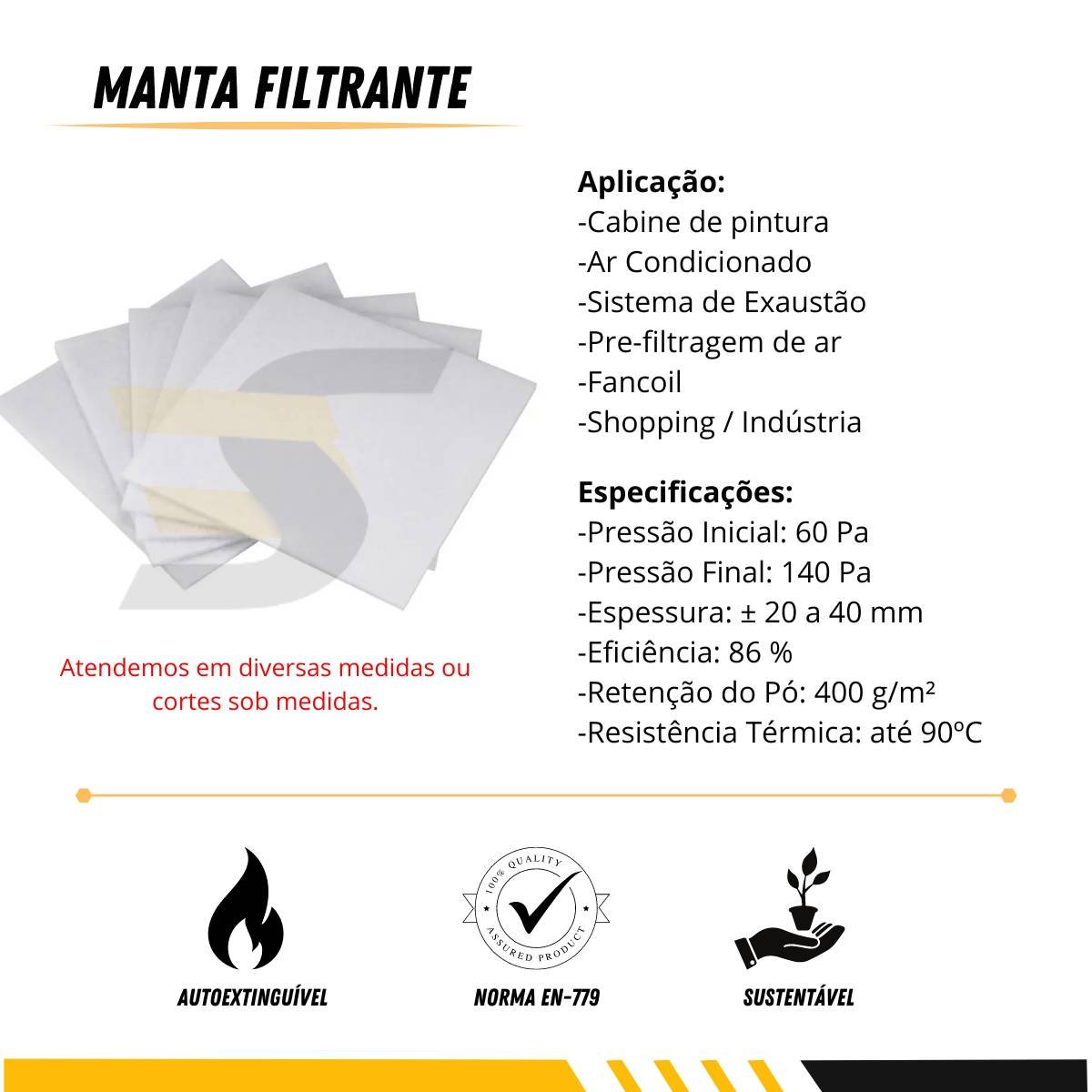 Manta Filtrante G4 - 61x61cm Snelfilter Sn-1557 10un - 2