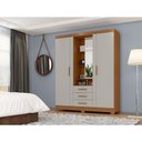 Ver imagem 3 de Guarda Roupa Solteiro Capelinha Premium 3 Portas 3 Gavetas Cinamomo Areia Fosco - Zanzini