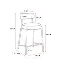 Ver imagem 4 de Banqueta Cozinha Média com Encosto Industrial Preto Kit 4 Londres PU Verde D03 - D'Rossi
