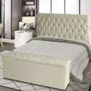 Ver imagem 3 de Kit Cabeceira de Cama Box e Calçadeira Baú Paris King 195 Cm Capitonê Suede Porcelana Eli Móveis