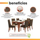 Ver imagem 5 de Conjunto Sala de Jantar Mesa Tampo em Vidro 1,60m 6 Cadeiras Bel Madeirado - Marrom