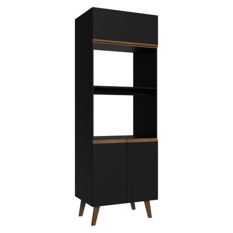 Torre Quente com 3 Portas 70 cm Preto Pieta Madesa