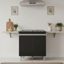Ver imagem 1 de Balcão Cooktop 2 Portas 5 Bocas Andreia com Tampo Ajl Móveis:preto
