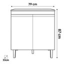 Ver imagem 4 de Balcão Cooktop 2 Portas 5 Bocas Andreia com Tampo Ajl Móveis:preto