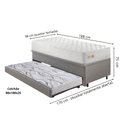 Ver imagem 2 de Bicama Box Baú Courino Linho 88x188 com Colchão Ecoline D33 Ecoflex