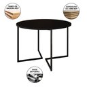 Ver imagem 3 de Mesa Jantar Industrial Redonda 110cm Preta Base V Ferro Preto c/ 4 Cadeiras Eames Preta Base Madeira