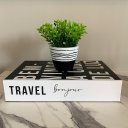 Ver imagem 2 de Livro decorativo e vaso preto de cimento estampa listra