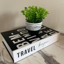 Ver imagem 3 de Livro decorativo e vaso preto de cimento estampa listra