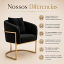 Ver imagem 4 de Cadeira Poltrona Orgânica Luxo Base de Metal em Veludo