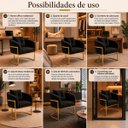 Ver imagem 5 de Cadeira Poltrona Orgânica Luxo Base de Metal em Veludo
