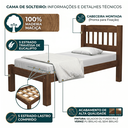 Ver imagem 5 de Cama Solteiro 100% Madeira Maciça Pinus Reforçada Itália - Castanho