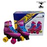 Patins Infantil Roller Quad Criança Vários Tamanhos Esporte Clássico Divertido Com Freio Importway C - 4