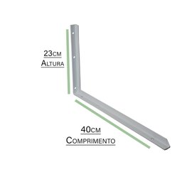 4x Suporte cantoneira reforçada SEM MÃO FRANCESA- 40cm- Branca- Marca Hayner - 4