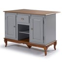 Ver imagem 1 de Bancada de Cozinha Ilha Hannover 2 Portas 1 Gaveta MDF 132cm Cinza